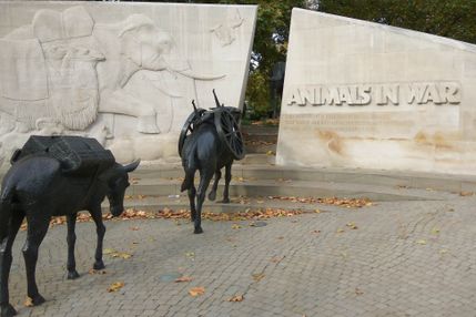 Animals in war memorial in Londen (2004)